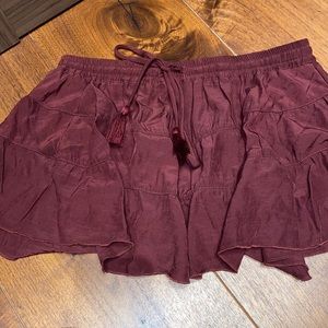 Burgundy flowy shorts